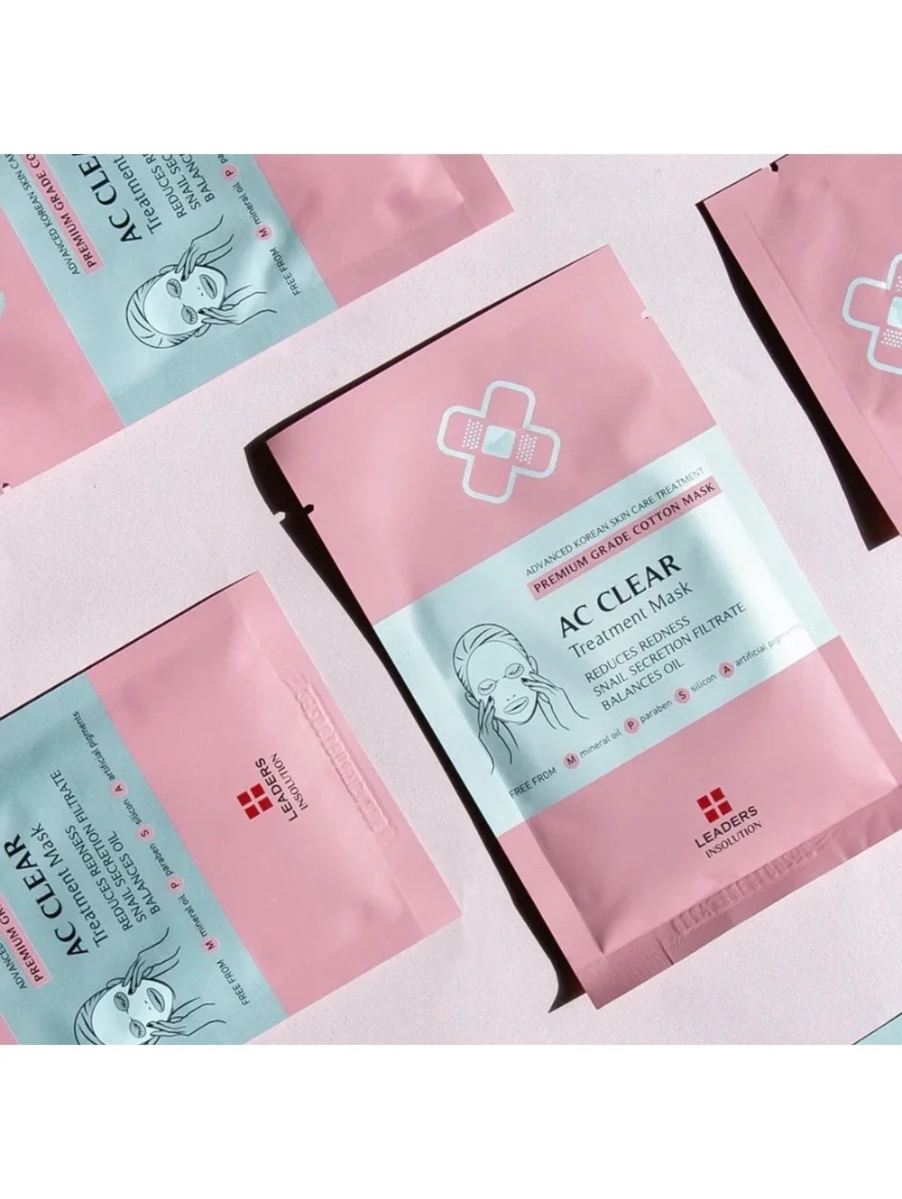 5 CT Leaders AC Clear Treatment Cotton Face Mask - Skin Care Treatment